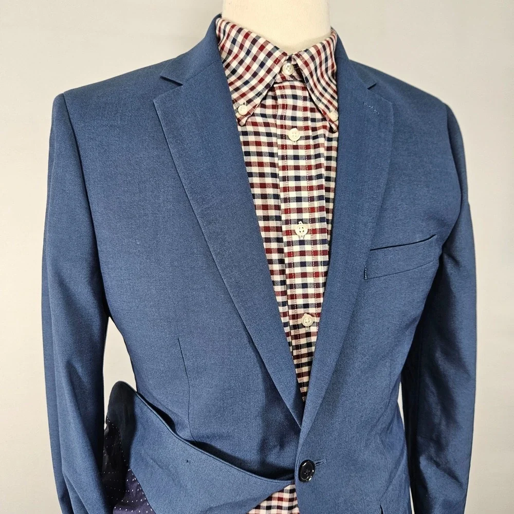 APT.9 Men's Two Button Sport Coat Blazer‎ Navy Polyester Blend Premier Flex 38R